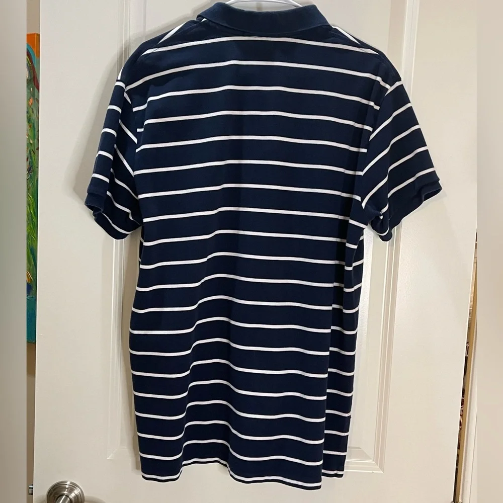Polo Ralph Lauren Navy and White Striped Polo Size XL
